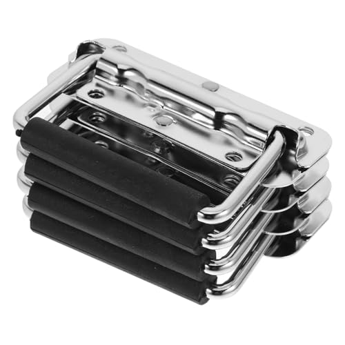 NOLITOY 4 Stück Teiliges Edelstahl Federklappgriff für Werkzeugkisten und Koffer Platzsparende Klappgriffe mit Federsystem Robuste Metallgriffe für Schränke und Transportboxen Ergonomisch von NOLITOY