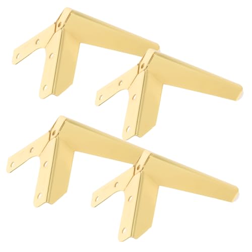 NOLITOY 4 Stück Teiliges Metall möbelfüße in Gold Modernes Flugzeug Design Robuste Möbelbeine mit Gummipads Einfache Montage für Sofa Schrank Bett Kommode Kratzschützende Anti rutsch füße von NOLITOY