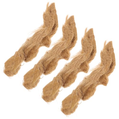 NOLITOY 4 Stück Teiliges Natur Jute Feueranzünder Leichter Wetterfester Outdoor Feuerstarter für Camping Survival Praktisches Einfach zu Nutzendes Anzündmaterial für Gartenfeuer von NOLITOY
