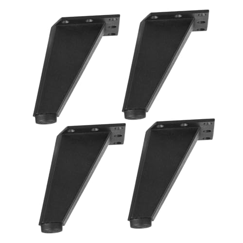 NOLITOY 4 Stück Verstellbare Möbelbeine aus Aluminium Schwarz für Sofa Tv Schrank Badmöbel Stabile Möbelstützen Belastbar und Praktisch von NOLITOY