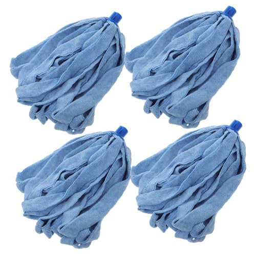 NOLITOY 4 Stück Wischkopf Mikrofaser microfiber mop Mikrofaser Wischmopp Mikrofaser-Mopp-Nachfüllung Wischkopf in runder Form Mop-Ersatz-Nachfüllpackung Reinigungszubehör Moppköpfe von NOLITOY