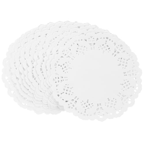 NOLITOY 420 Stück Rundes Backpapier mit Spitzenmuster als Dekorative Essbare Doilies für Kuchen Pizza Snacks für Hochzeit Party Buffet und Catering von NOLITOY