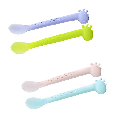 NOLITOY 4Stücke Teiliges Weiche Flexible Fütterungslöffel Cartoon Design für Junge Mädchen und Kleinkinder zu Zahnfleisch und Gaumen für Püree und Brei NOLITOY 4Stücke Teiliges Weiche Flexible Fütterungslöffel Cartoon Design für Junge Mädchen und Kleinkinder zu Zahnfleisch und Gaumen für Püree und Brei von NOLITOY