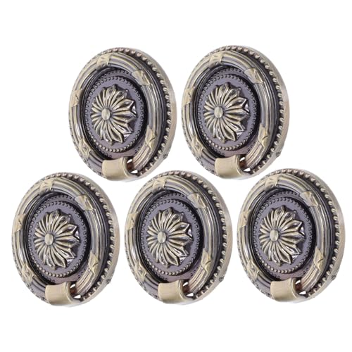 NOLITOY 5 Stück Runde Vintage Möbelgriffe Schubladenzugringe aus Durchmesser Grünbronze für Kommode Schrank Schublade Kleiderschrank Griff Zubehör von NOLITOY