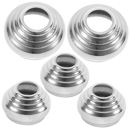 NOLITOY Edelstahl Gartenkugelständer 5 Stück Kugelsockel Für Fahnenmast Rostfrei Und Langlebig 51mm Unterdurchmesser 28.5mm Oberdurchmesser Für Garten Balkon Und Terrasse von NOLITOY