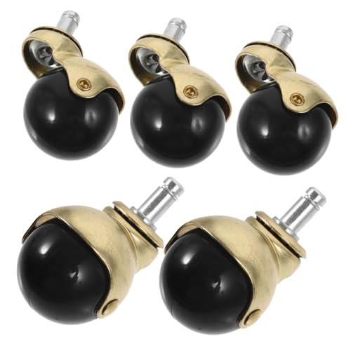 NOLITOY 5 Stück Teiliges Goldene Kugelrollen für Bürostühle aus PP und Edelstahl Langlebige Leicht zu Installierende Möbelrollen mit Drehung Geeignet als Ersatz für Gaming von NOLITOY