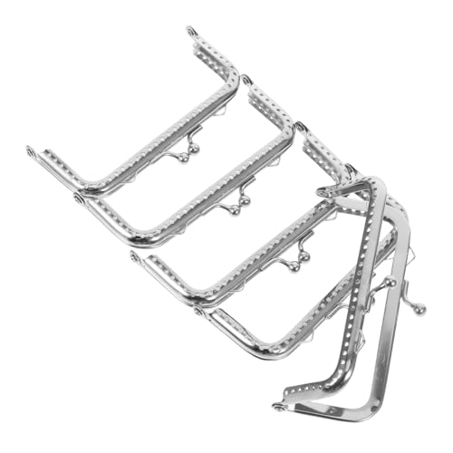 NOLITOY 5stücke Geldbörsenrahmen Aus Eisen Quadratisch Mit Dekorativen Silberperlen Und Schloss Zubehör Zur Geldbörsenherstellung Und Handtaschenherstellung Geeignet Für DIY-Handwerk von NOLITOY