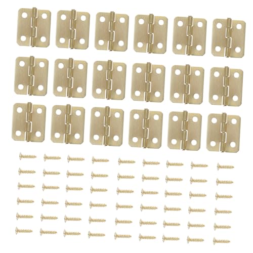 NOLITOY 50 Sätze Mini Möbel Scharniere aus Eisen mit Schrauben Antike Schmuckkasten Scharniere für Holzkiste Reparatur und DIY Runde Ecke Langlebige Boxbeschläge für Vogelhäuser von NOLITOY