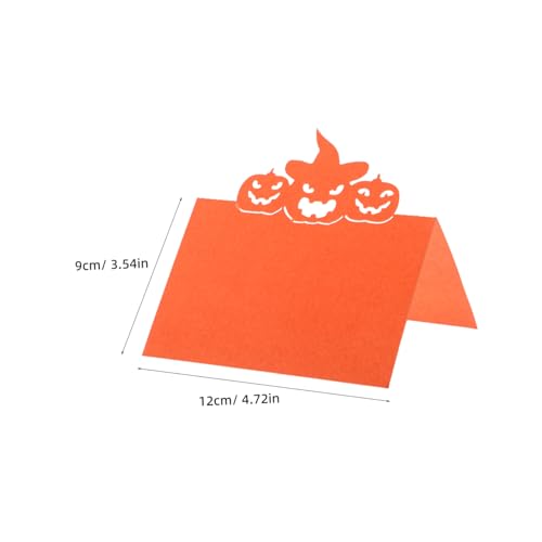 NOLITOY 50 Stück Platzkarten mit Kürbis Design für Herbst und Halloween Feiern Faltbare Karten für Thanksgiving Hochzeiten Dinnerpartys und Festliche Sitzplatzbeschriftung von NOLITOY