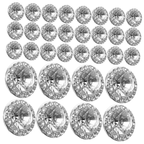 NOLITOY 50 Stück Teiliges Strass Sonnenblumen Flache Zierknöpfe mit Metalllegierung Vintage Nähzubehör für Strickjacken Hemden Stilvolle DIY Bekleidungsschmuck von NOLITOY