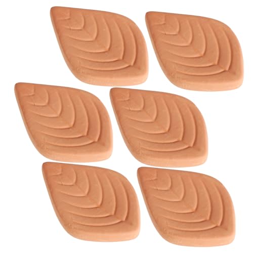 NOLITOY 6 Stück Feuchtigkeitsabsorber Aus Ton Terrakotta Halter Blattform Zuckersparer Weichmacher Zuckerdose Mit Deckel Terrakotta Zuckersparer Wiederverwendbarer Zuckerhalter von NOLITOY