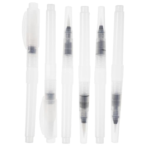 NOLITOY 6 Stück Teiliges Aquarell Pinselstift Nachfüllbar mit Weichen Spitzen Kontrollierte Wasserzufuhr Vielseitig für Anfänger und Kreative für Malen und DIY Kunstprojekte von NOLITOY