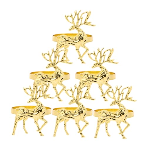 NOLITOY 6 Stück Teiliges Goldfarbene Rentier Serviettenringe Weihnachtsdeko Wiederverwendbar Fein Verarbeitet Festliche Tischdekoration für Weihnachtsessen Party NOLITOY 6 Stück Teiliges Goldfarbene Rentier Serviettenringe Weihnachtsdeko Wiederverwendbar Fein Verarbeitet Festliche Tischdekoration für Weihnachtsessen Party von NOLITOY