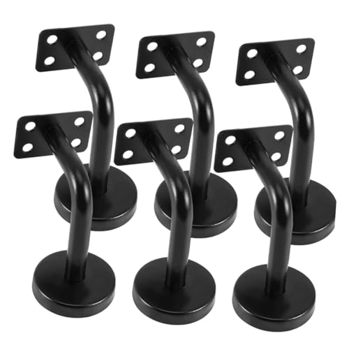 NOLITOY 6 Stück Teiliges Handlaufhalter aus Rostfreiem Edelstahl Schwarze Wandmontage Handlaufstütze Stabiles Treppengeländer Zubehör Robust und Rostfrei für Treppen Geländer und DIY von NOLITOY