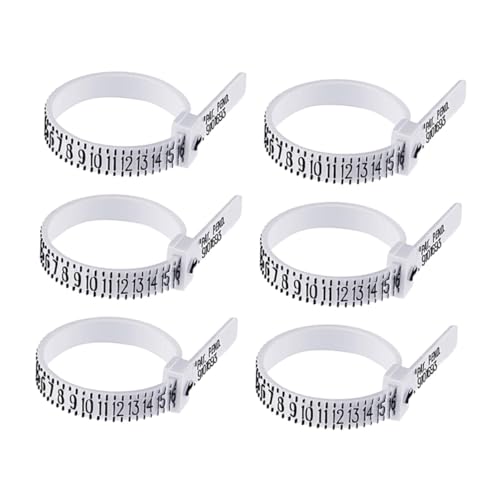 NOLITOY 6 Stück Teiliges Ringmaß Usa Weiß Einstellbares Ringmessgerät aus Langlebigem Kunststoff Wiederverwendbar Einfaches Fingermaß für Präzise Ringgrößenbestimmung Praktisches NOLITOY 6 Stück Teiliges Ringmaß Usa Weiß Einstellbares Ringmessgerät aus Langlebigem Kunststoff Wiederverwendbar Einfaches Fingermaß für Präzise Ringgrößenbestimmung Praktisches von NOLITOY