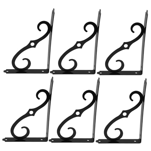 NOLITOY 6 Stück Teiliges Schwerlast Regalwinkel Dreieckige Eisenhalterungen für Wandregale Verstärkte Stabile Träger für Holzregale Einfache Montage Vielseitig für Büro und Zuhause von NOLITOY