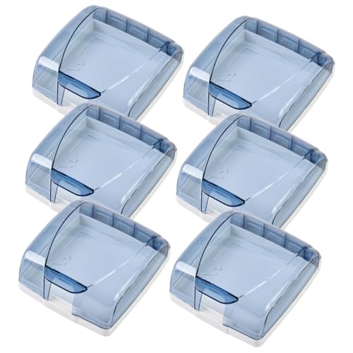 NOLITOY 6 Stück Wasserdichte Steckdosenabdeckung Schutzbox Transparent Weiß Selbstklebend für Badezimmer und Außenbereich Spritzwassergeschützt Staubdicht Geeignet für Große Stecker und von NOLITOY