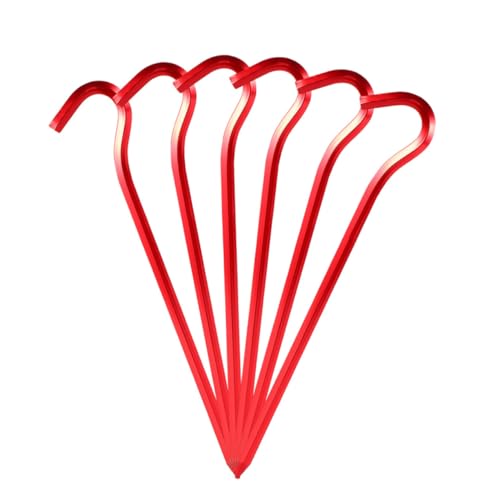 NOLITOY 6 Stück Zeltheringe aus Aluminiumlegierung Gebogenes Haken Design Robuste Bodenheringe für Camping Zelt Markise Outdoor Tragbar Stabil und Langlebig Rot NOLITOY 6 Stück Zeltheringe aus Aluminiumlegierung Gebogenes Haken Design Robuste Bodenheringe für Camping Zelt Markise Outdoor Tragbar Stabil und Langlebig Rot von NOLITOY