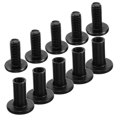 NOLITOY 60 Stück Teiliges Schrauben Muttern Robustem Metall mit Innen sechskant Klemmbrettverschluss Einsetzbar für Möbel Lederreparatur Babybett Schwarz von NOLITOY