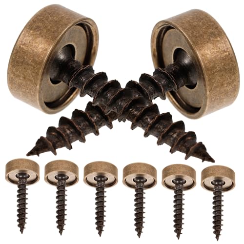 NOLITOY 8 Stück Dekorative Spiegelschrauben mit Abdeckkappen Metall Zierschrauben für Möbel und Spiegel Befestigung Langlebig und Vielseitig Einsetzbar von NOLITOY