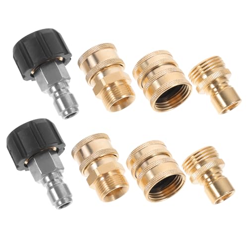 NOLITOY 8 Stück Teiliges Hochdruckreiniger Schlauch Adapter aus Messing Langlebige Quick Connect Kupplungen Kompatibel mit Verschiedenen Modellen Einfache Installation Widerstandsfähig von NOLITOY