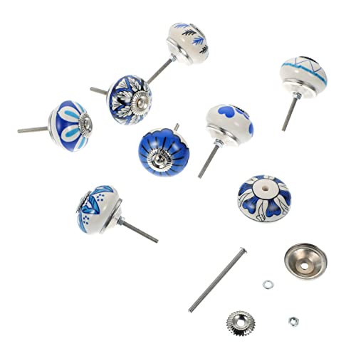 NOLITOY 8 Stück Teiliges Keramik Möbelgriff Handbemalte Blaue Rundknöpfe Langlebige Schrankgriffe für Küche und Möbel Einfache Montage Glatte Oberfläche Modernes Design NOLITOY 8 Stück Teiliges Keramik Möbelgriff Handbemalte Blaue Rundknöpfe Langlebige Schrankgriffe für Küche und Möbel Einfache Montage Glatte Oberfläche Modernes Design von NOLITOY