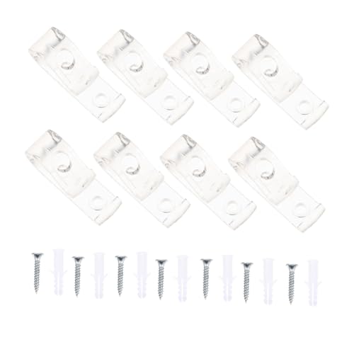 NOLITOY 8 Stück Teiliges Transparenter Kunststoff Vorhanghaken für Jalousien und Rollos Stabile Positionierungshaken Kompakte Geeignet für Bleistiftfalten und Gardinenseilsysteme von NOLITOY