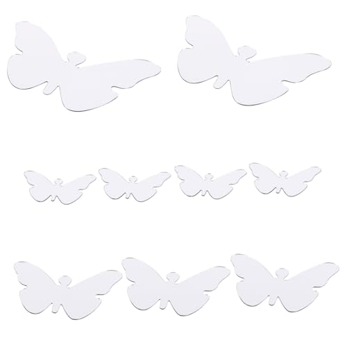 NOLITOY Acryl Spiegel Wandtattoo Schmetterlinge DIY Modernes Wanddekor für Wohnzimmer Schlafzimmer Tür Fenster Silber Spiegelaufkleber von NOLITOY