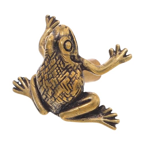 NOLITOY Türgriff Aus Messing Vintage Frosch-design Schrankknopf Einloch Beschlag Messinggriff Antik Chinesischer Schrank Kommode Home Office Einrichtung Accessoire Metallgriff Türgriff von NOLITOY