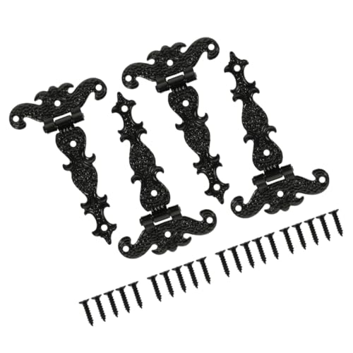 NOLITOY Antike Retro Scharniere aus Robustem Eisen Dekorative Kleine Scharniere für Schmuck Holzkisten Rostbeständig Langlebig Einfach zu Montieren Geeignet für Schrank Möbeltüren von NOLITOY