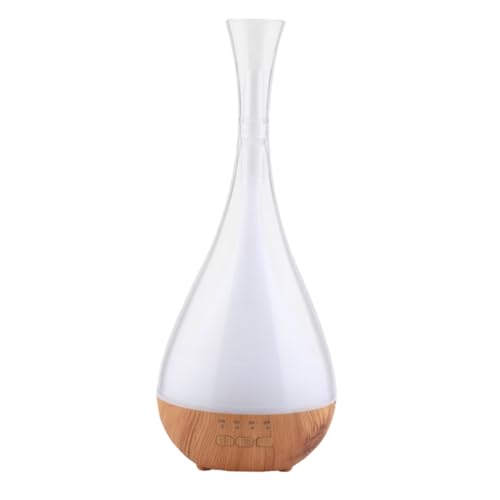 NOLITOY Aromatherapie Diffusor mit Holzmaserung LED Farblichter Aromaöl Diffuser und Luftbefeuchter Kabellos Kompakt für Raumdekoration und Entspannende Schlafumgebung von NOLITOY
