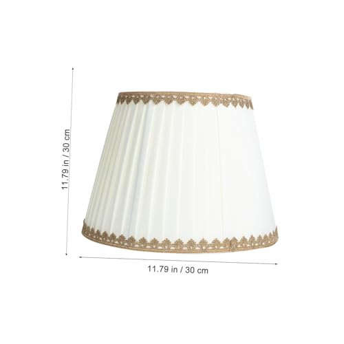 NOLITOY Beiger Spitzen lampenschirm aus Stoff für Steh Tischlampen Langlebig Elegant Warmes Licht Geeignet für Schlafzimmer und Hotel Fassung oben Unten von NOLITOY