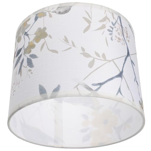 NOLITOY Blumiger Stoff Lampenschirm Tischlampe Lampenschirm Ersatz für Wohnzimmer Schlafzimmer mit Dekorativem Vogelmuster und Robustem Design von NOLITOY
