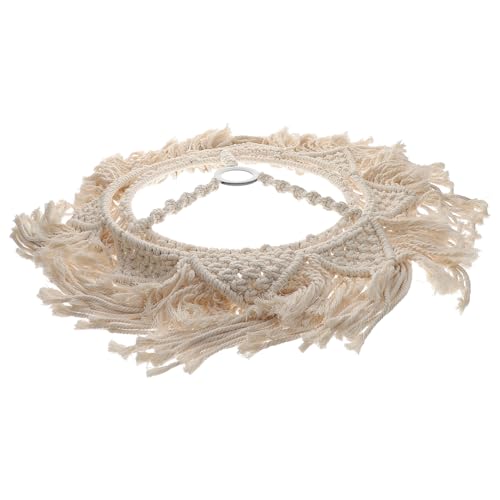 NOLITOY Boho Makramee Lampenschirm Deckenleuchte Ersatz Lampenabdeckung Handgewebt Leicht Kompakt Rustikal Für Wohnzimmer Schlafzimmer Hotel NOLITOY Boho Makramee Lampenschirm Deckenleuchte Ersatz Lampenabdeckung Handgewebt Leicht Kompakt Rustikal Für Wohnzimmer Schlafzimmer Hotel von NOLITOY