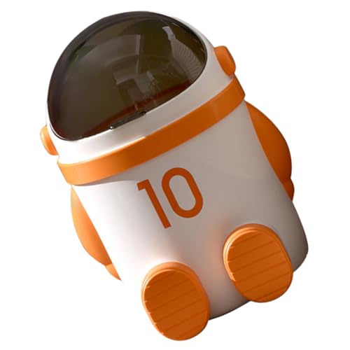 NOLITOY Cartoon Mülleimer mit Deckel Spaceman Design Robuster Kunststoff Abfallbehälter für Badezimmer Kinderzimmer Schlafzimmer Haushalt und Büro Praktischer Müllbehälter Modernes Design von NOLITOY