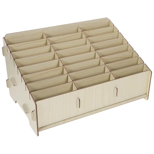 NOLITOY DIY Holz Handy Organizer Fächer Tisch Handyaufbewahrung für Schule und Büro Multifunktionale Handy Box für Sicheres Verstauen von Mobiltelefonen und Büromaterial Desktop Organizer von NOLITOY