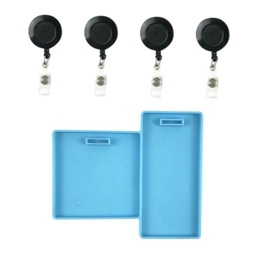 NOLITOY DIY Silikon Ausweishalter Form Teiligem Badge Reel Clip für Krankenschwestern Namensschild Herstellung Quadratisch für Individuelle Arbeitsausweise und Kreative Bastelprojekte von NOLITOY