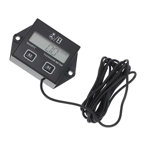 NOLITOY Digitaler LCD Drehzahlmesser und Betriebsstundenzähler für Benzinmotoren mit Wartungserinnerung und Resetfunktion Induktiver Motor timer Takt Kettensägen Rasenmäher Motorräder von NOLITOY