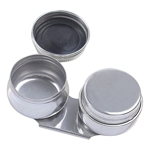 NOLITOY Doppel Palette Cup Ölgemälde Becher für Farbmedium und Pinselreinigung Rostfrei Tragbar mit Clip für Künstlerpalette zum Mischen und Aufbewahren von Ölfarben und Lösungsmitteln von NOLITOY
