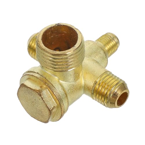 NOLITOY Druckluft Kompressor Rückschlagventil Wege Gewinde Anschluss Kupfer Sicherheitsventil für Luftdruckanlage Langlebig Installieren Geeignet für Rohrverbindung und Kompressor von NOLITOY