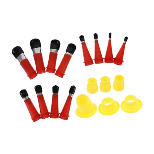 NOLITOY Edelstahl Dichtmittel Düsenset mit Rotem Schutzdeckel Silikondüsen für Heimwerker Langlebig Kompakt Geeignet für Fenster Bad Küche und Hot Melt Klebepistolen von NOLITOY