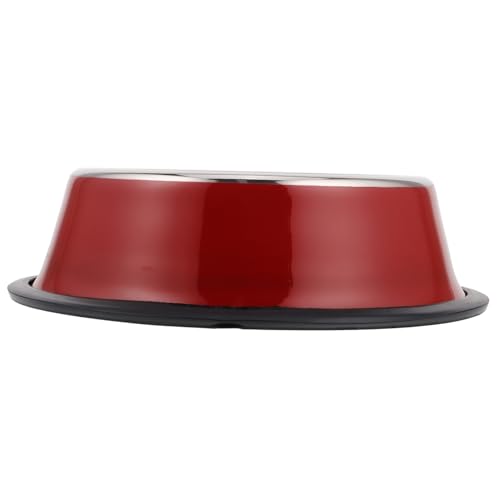 NOLITOY Edelstahl Hundeschüssel rutschfest Poliert Futternapf für Hunde Katzen Robuster Napf mit Anti Umkippschutz in Rot für Sicheres Füttern und Dekoratives Haustierzubehör von NOLITOY