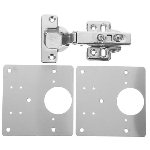 NOLITOY Edelstahl Scharnierset für Küchenschränke Teiliges Reparaturset mit Montageplatten und Selbstschließendem Türscharniere Geräuscharm und Langlebig Geeignet für Rahmenlose von NOLITOY
