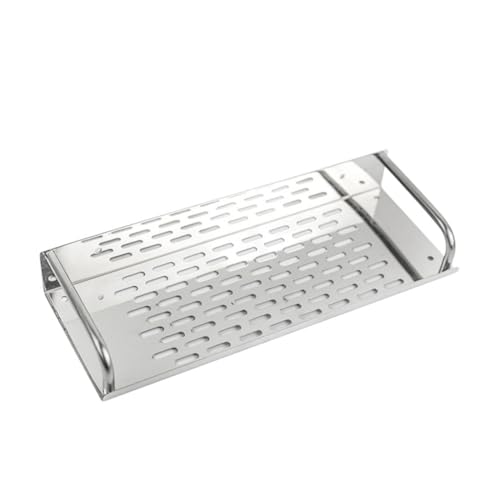 NOLITOY Edelstahl Wandregal Bad Aufbewahrung Rostfrei Einfach Montierbar Hängeregal Für Küche Badezimmer Toiletten Organizer Mit Hohl Design Zur Platzersparnis Und Ordnung von NOLITOY