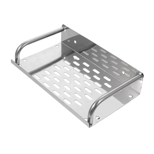 NOLITOY Edelstahl Wandregal Badezimmer Ablage Rostfrei Modern Hohl Design Wasserfilternd Praktisches Wandmontiertes Regal Für Haushalt von NOLITOY