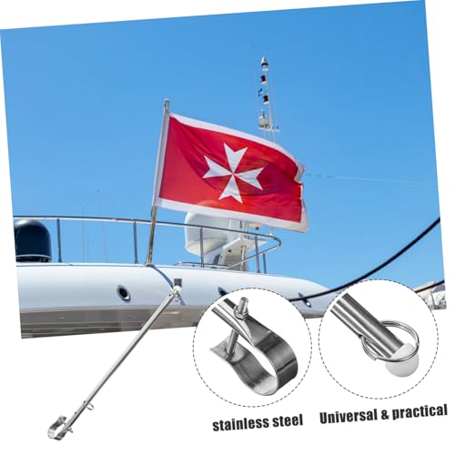 NOLITOY Edelstahl Yacht Fahnenmast Bootsflaggenhalter Stab Robust Langlebig Leichter Flaggenhalter für Yachten und Boote Vielseitig Einsetzbar von NOLITOY