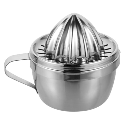 NOLITOY Edelstahl Zitronenpresse Manuelle Zitruspresse Saftspender Haushalts Citrus Entsafter Leicht und Tragbar Einfach zu Reinigen für Frischen Saft und Getränke von NOLITOY