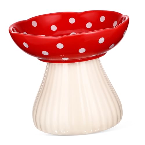 NOLITOY Erhöhter Keramik Katzennapf Pilzform rutschfest Stabile Fütterungsschale für Kleine Katzen Gesundes Essverhalten Unterstützend NOLITOY Erhöhter Keramik Katzennapf Pilzform rutschfest Stabile Fütterungsschale für Kleine Katzen Gesundes Essverhalten Unterstützend von NOLITOY