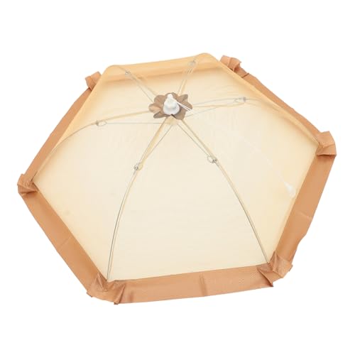 NOLITOY Faltbarer Food Cover aus Robustem Mesh Wiederverwendbarer Insektenschutz für Küche und Picknick Platzsparende Abdeckhaube für Obst Grill Salate Ø Braun von NOLITOY
