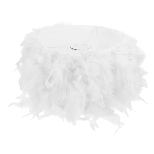 NOLITOY Federleichter Lampenschirm Tisch Stehlampe Flauschiger Kunstfeder bezug Modernes Wohnraumdekor Schlafzimmer Wohnzimmer von NOLITOY
